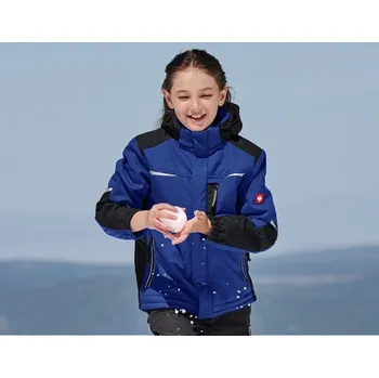 Detská softshellová bunda e.s.motion velikost 134/140 modrá chrpa/černá Strauss