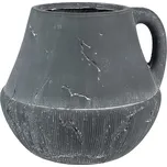Tmavě šedý dekorativní obal na květináč s uchem Édith M - 19*19*17 cm