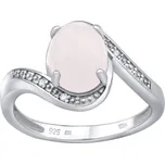 Stříbrný prsten s přírodním Růženínem obvod 60 mm