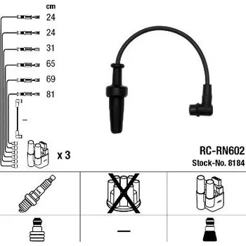 Zapalovací kabel Sada kabelů pro zapalování NGK 8184