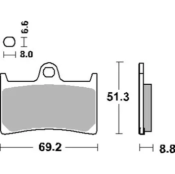 Brzdová destička SBS brzdové destičky KH252 / KH380 STREET PERFORMANCE (EXCEL) sintrované barva zlatá (SBS brzdové destičky KH252 / KH380 STREET PERFORMANCE (EXCEL) sintrované barva zlatá)