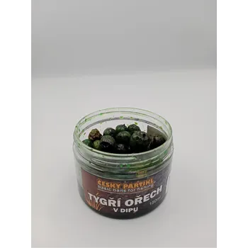 Návnadová surovina Český partikl Tygří ořech v dipu 150 ml - PEPŘ + NHDC