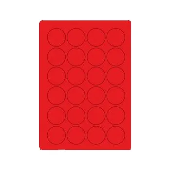 Speciální papír Samolepicí etikety, průměr 40 mm, A4 - reflexní červené (100 ks)