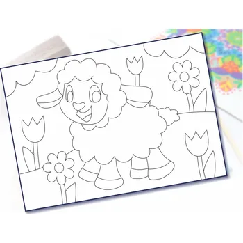 Radost v písku Šablona na pískování ovečka na louce Varianta: A3 (297 × 420 mm)