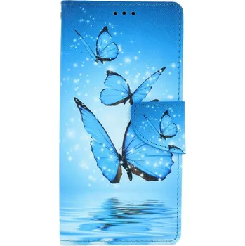 Pouzdro na mobilní telefon Pouzdro iPhone SE 2020 knížkové Modří motýlci (kryt neboli obal na iPhone SE 2020)