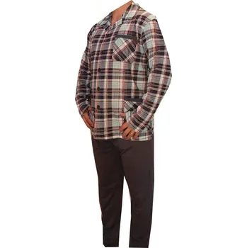 Pánské pyžamo xcena Bavlněné pánské pyžama rozepínací Velikost: XXL