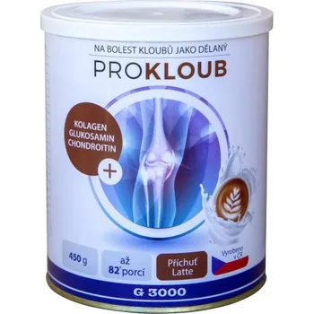 Kloubní výživa PROKLOUB LATTÉ (Jedná se o podpůrný a ochranný přípravek se štěpným kolagenem, glukosaminem, chondroitinem, MSM, kyselinou hyaluronovou a šestnácti vitamíny a minerály. )