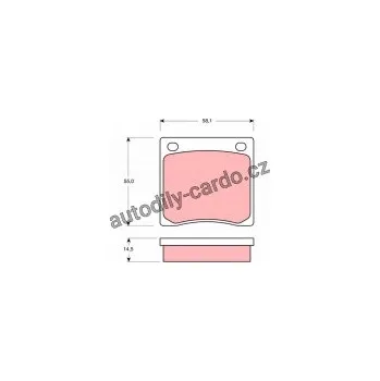 Brzdová destička Sada brzdových destiček TRW GDB126 - NISSAN