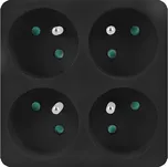 Solight rozbočka, 4 x 10A, černá - P108B