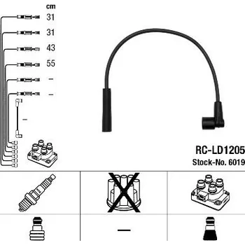 Zapalovací kabel Sada kabelů pro zapalování NGK 6019