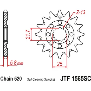Řetězová sada pro motocykl JT řetězové kolo přední 2141 14 KAWASAKI KXF 450 06-20 KLX 450 08-20 samočistící (214114JT) (řetěz 520) (JT řetězové kolo přední 2141 14 KAWASAKI KXF 450 06-20 KLX 450 08-20 samočistící (214114JT) (řetěz 520))
