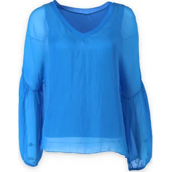 Dámská halenka 9026 halenka hedvabi barva: modrá