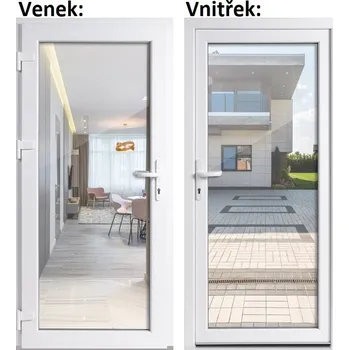 Vchodové dveře Levné vchodové dveře plastové Soft WDS 3/3 sklo Čiré bílé 100x210 cm, levé, otevírání VEN