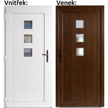 Vchodové dveře Plastové vchodové dveře Soft Ella zlatý dub/bílá 100x210 cm, levé