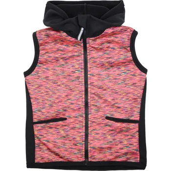 Pánská vesta růžová melírovaná softshellovo-tecnostretchová vesta se širokým