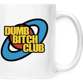 Hrnek malý bílý s potiskem Dumb bitch club