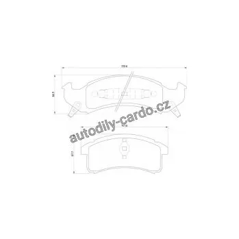Brzdová destička Sada brzdových destiček BREMBO P09002 - CADILLAC, CHEVROLET