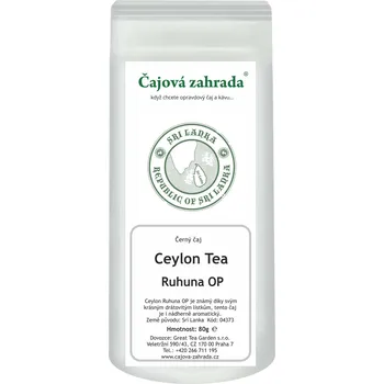 Čaj Čajová zahrada Ceylon Ruhuna OP - černý čaj Varianta: černý čaj 80g