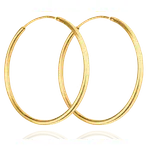 MINET Pozlacené stříbrné náušnice KRUHY 7 cm JMAN0136GE70