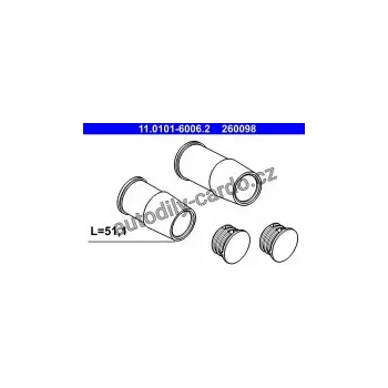 Brzdový třmen Sada vodicích pouzder, brzdový třmen ATE 11.0101-6006 (AT 260098)