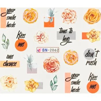 Lak na nehty BIO NAILS Vodolepka BN-2062 květy a nápisy