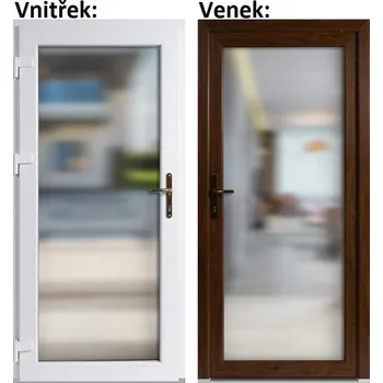 Vchodové dveře Vchodové dveře plastové Soft 3/3 sklo Krizet zlatý dub/bílá 80x198 cm, levé