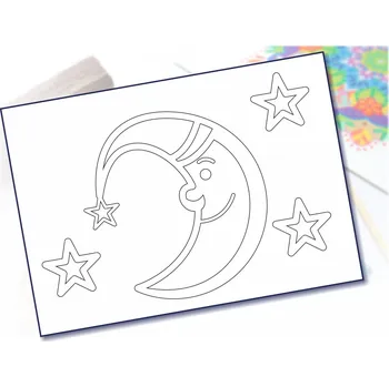 Radost v písku Šablona na pískování měsíček s hvězdičkami Varianta: A5 (148 x 210 mm)