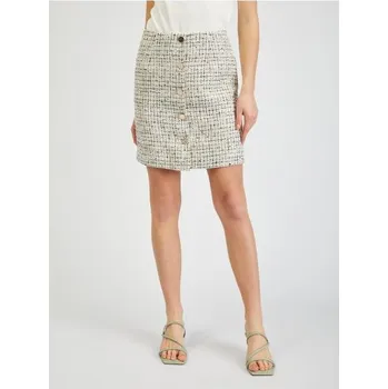 Dámská sukně Béžová dámská tvídová sukně