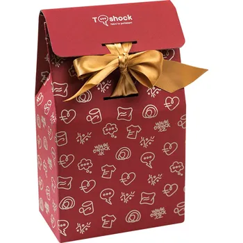 Dárková krabička Dárková krabička se stuhou nová s potiskem Dárková krabička se zlatou stuhou červená