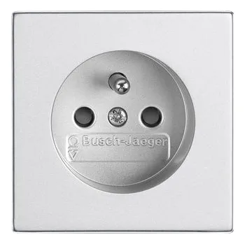 Elektrická zásuvka ABB FUTURE LINEAR Zásuvka s ochr. kolíkem hliníková stříbrná 5519B-A0235783