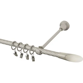 Garnýž kovová 150 cm kroucená jednořadá 16 Piza chrom mat