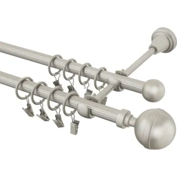 Garnýž kovová 120 cm rýhovaná dvouřadá - dvojitá 16 Kalisto chrom mat