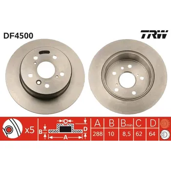 Brzdový kotouč Brzdový kotouč TRW DF4500