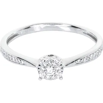 Prsten Dámský prsten z bílého zlata s diamanty FR10220