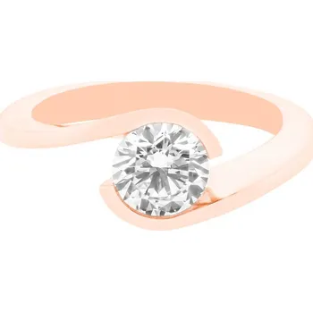 Prsten Zásnubní prsten z růžového zlata s diamantem 99RI0014R