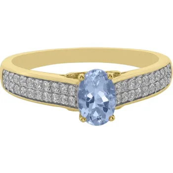 Prsten Zlatý prsten s akvamarínem a diamanty FR1056219AQ