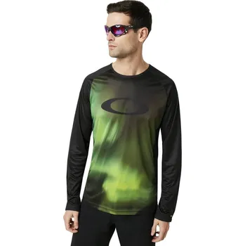 cyklistický dres Pánský cyklistický dres Oakley MTB LS Tech Tee - Aurora Borealis vel. L