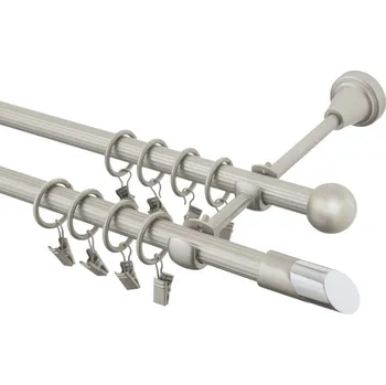 Garnýž Garnýž kovová 180 cm rýhovaná dvouřadá - dvojitá 16 Piza II chrom mat