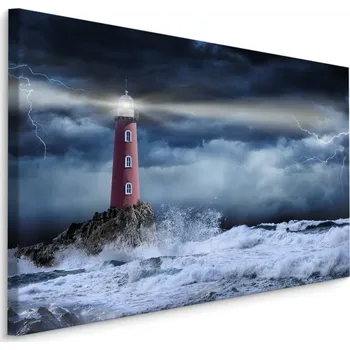 Obraz Plátno Mořská Bouře A Maják Varianta: 30x20