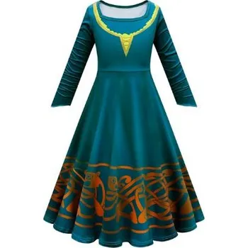 Dámské oblečení Disney Dětský kostým, šaty - Merida (Rebelka) Varianta: samostatné šaty, Velikost: 150/9-10 let