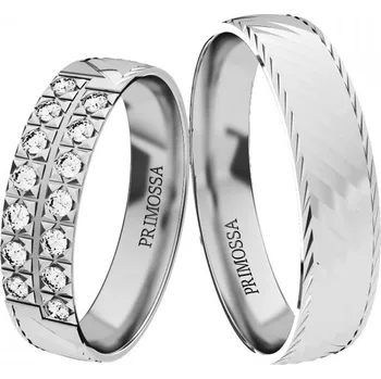Prsten Primossa Snubní prsteny Primossa, bílé zlato - vzor č. 1179 Dámský prsten: 46 mm, Pánský prsten: 59mm