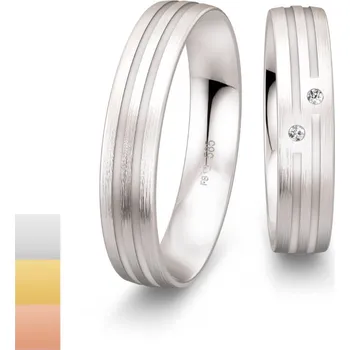 Prsten Snubní prsteny z bílého zlata s diamanty nebo zirkony SmartLine Slim 4807142-4807141