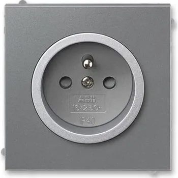 Elektrická zásuvka ABB NEO TECH Zásuvka s ochr. kolíkem s clonkami ocelová/titanová 5519M-A02357 73