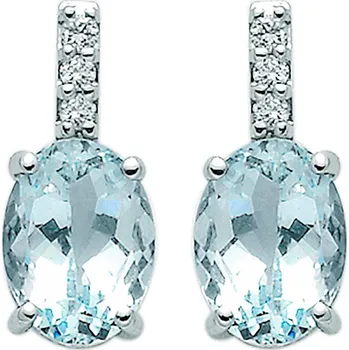 Náušnice Zlaté náušnice s akvamarínem a diamanty ERD2410