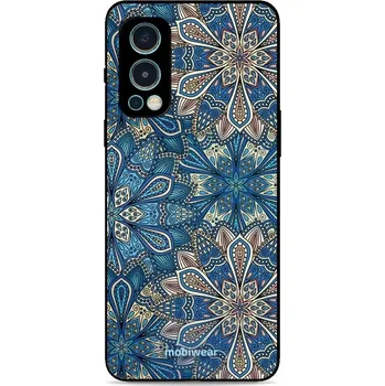 Pouzdro na mobilní telefon Lesklý kryt Mobiwear Glossy - OnePlus Nord 2 5G - G038G - Modré mandala květy (Prémiové lesklé pouzdro, obal, kryt Mobiwear Glossy na mobil OnePlus Nord 2 5G - G038G - Modré mandala květy, materiál Plast + TPU silikon - krytí po všech stranách,)