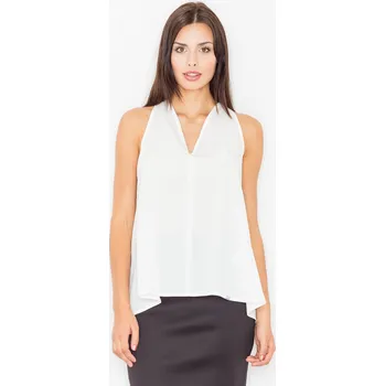 Oblečení a móda Halenka s výstřihem ve tvaru písmene V M480 FIGL Barva: Smetanová, Velikost: S