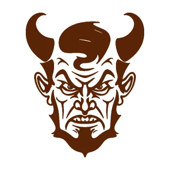 Samolepící dekorace SAMOLEPKA Čert 005 pravá (15 - hnědá) NA AUTO, NÁLEPKA, FÓLIE, POLEP, TUNING, VLASTNÍ TEXT, TISK, AUTOSAMOLEPKY.cz, POLEPY, OBRÁZEK, LOGO, SAMOLEPKY