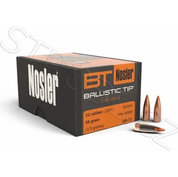 Příslušenství pro sportovní střelbu Střely Nosler Ballistic Tip Varmint .22 cal, dia .224, 55grs - MAXIpack 250ks