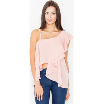 Dámská halenka Dámská halenka s volánem M479 FIGL Barva: Růžová, Velikost: XL