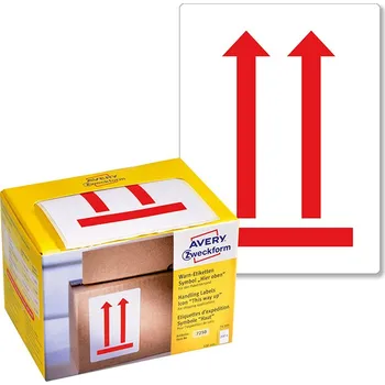 Samolepící etiketa Přepravní štítky s varovným symbolem NEKLOPIT 74x100 mm/ 200 ks